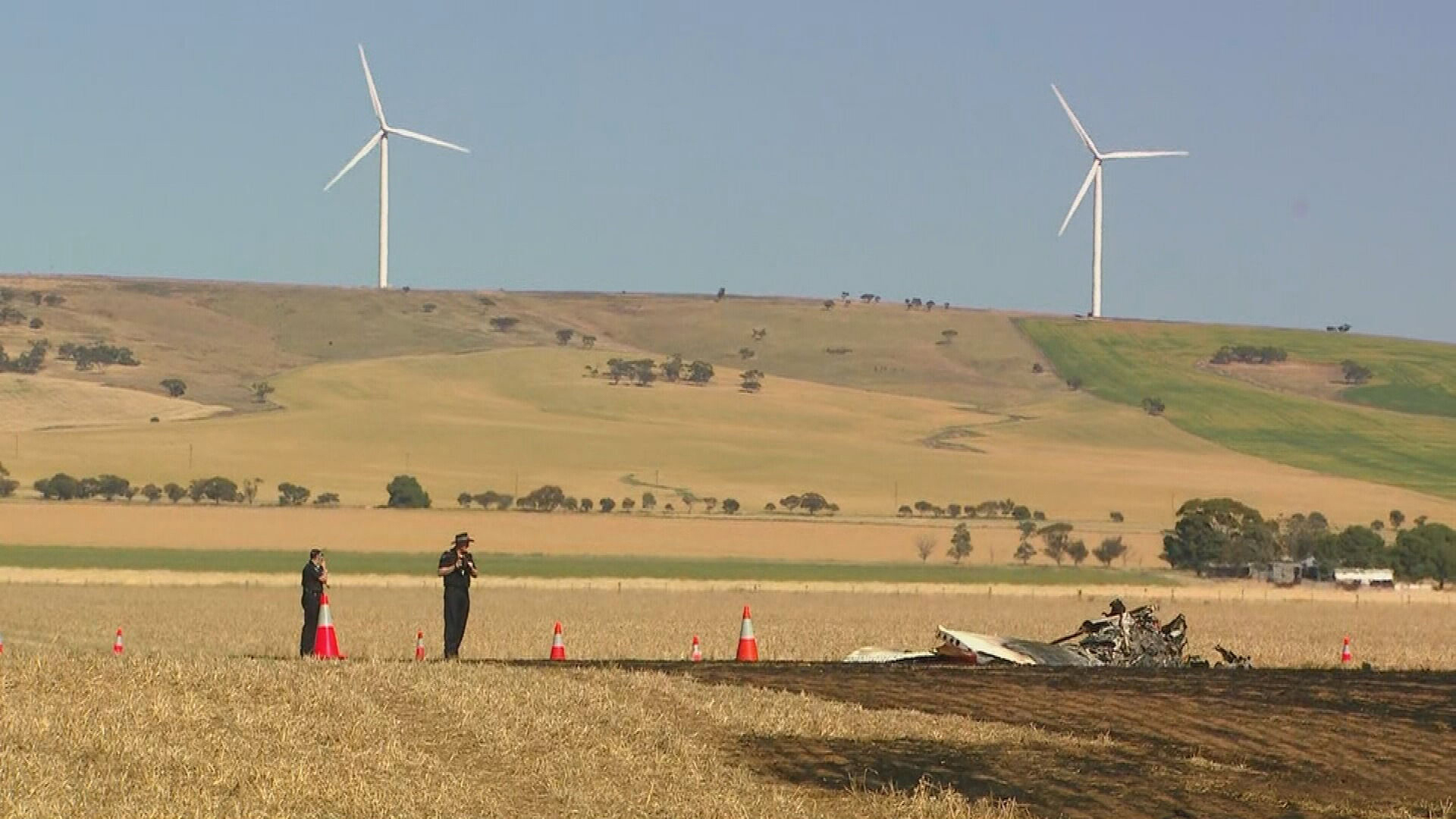 Two men have died after a light plane crashed north of Adelaide in South Australia.