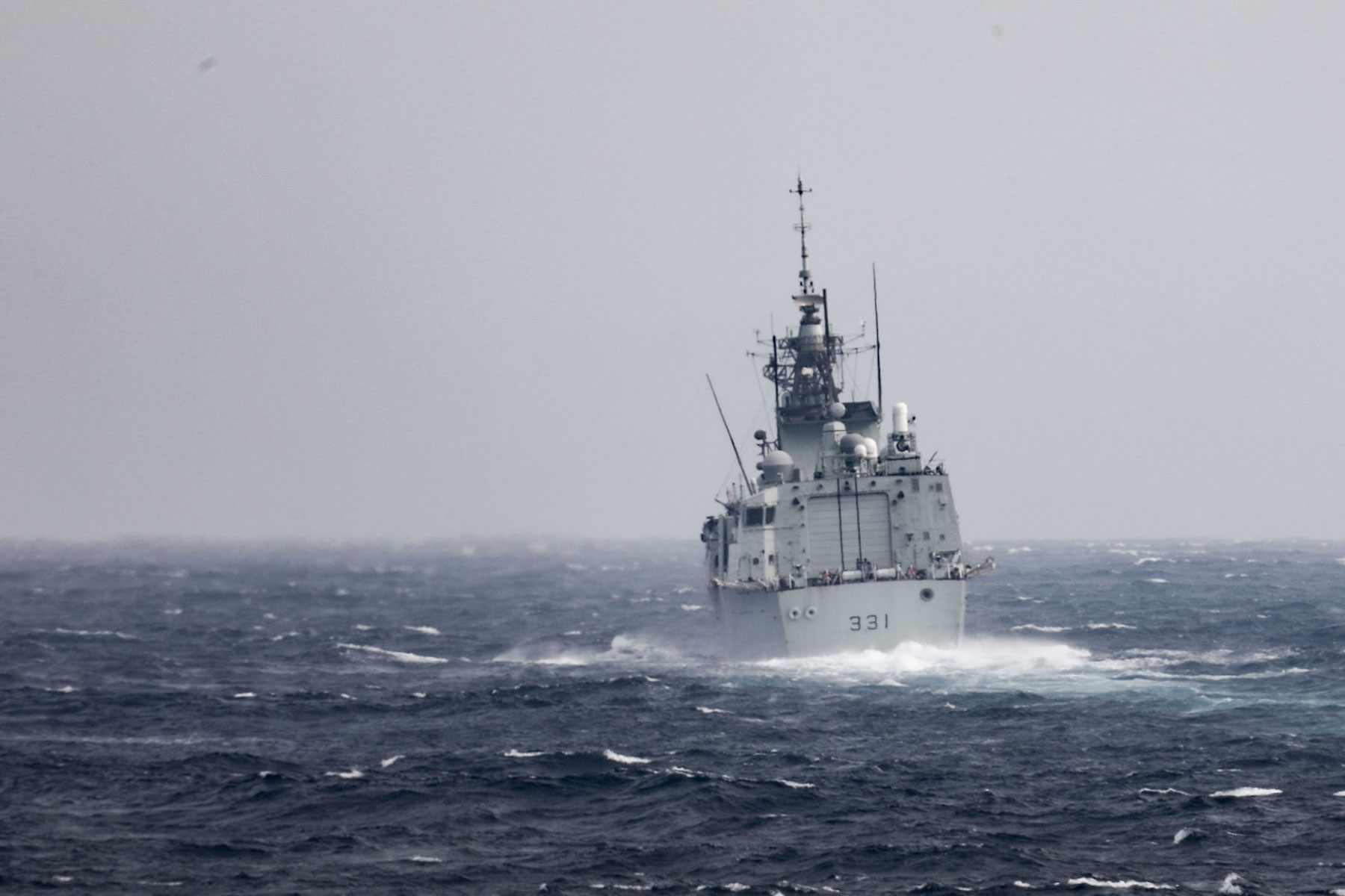 The Royal Canadian Navy Halifax-class frigate HMCS Vancouver transits the Taiwan Strait with guided-missile destroyer USS Higgins while conducting a routine transit. Higgins is forward-deployed to the U.S. 7th Fleet area of operations in support of a free and open Indo-Pacific.