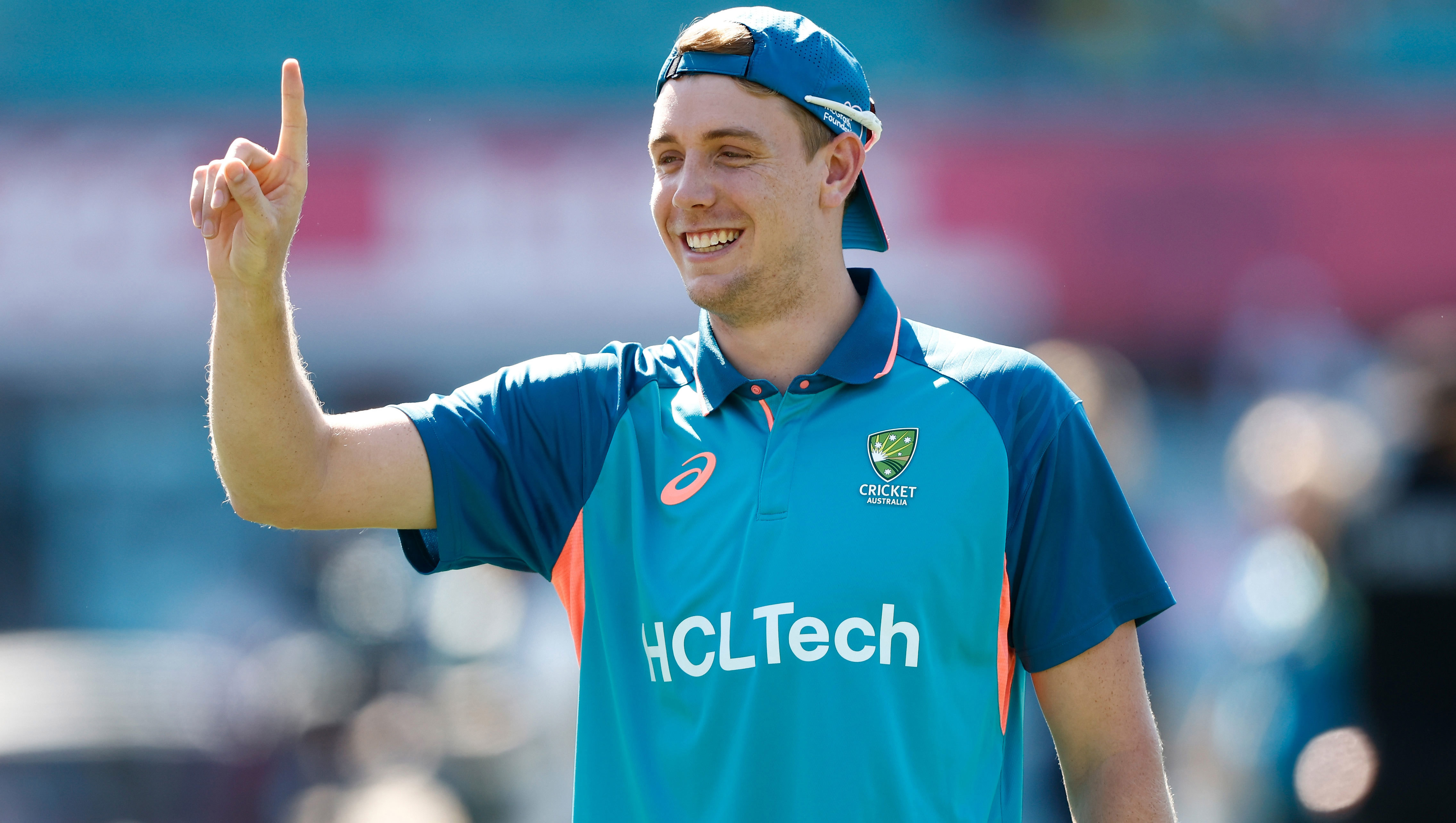 Cameron Green of Australia warms up prior to day one of the third Test against Pakistan at Sydney Cricket Ground.