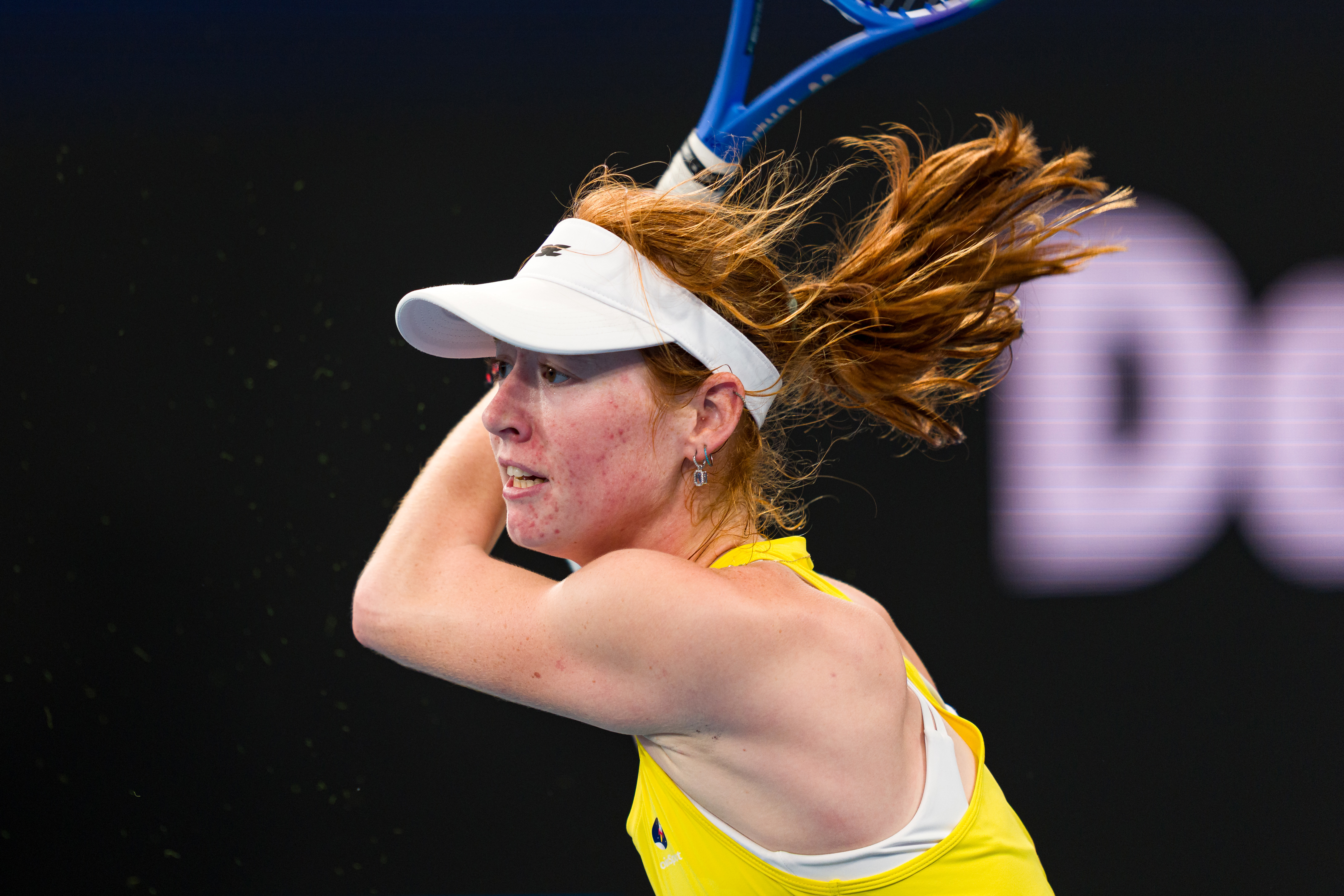 Maya Joint of Team Australia plays a backhand in the Group D Women's singles match against Barbora Krejcikova of Team Czechia during the United Cup at Ken Rosewall Arena on January 06, 2026 in Sydney, Australia. (Photo by Andy Cheung/Getty Images)