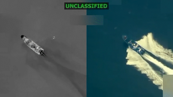 The boat being destroyed.
