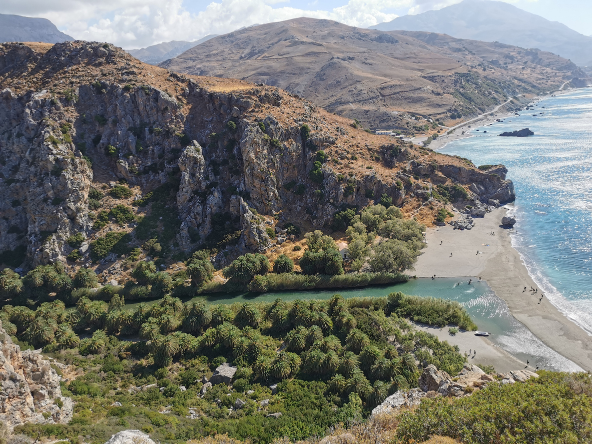 Bosque de palmeras de Preveli en Creta, Grecia.