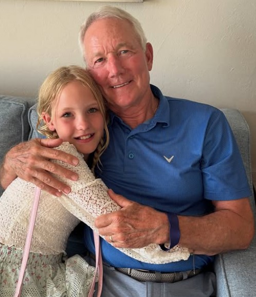 James Van Der Beek's dad, also called James, and daughter Annabel, in his final Instagram post.