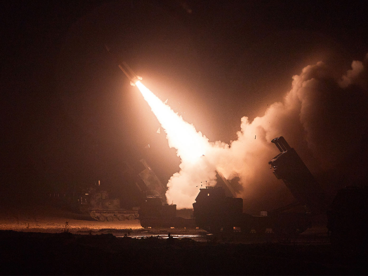A missile is fired during a joint training between the United States and South Korea on June 6, 2022