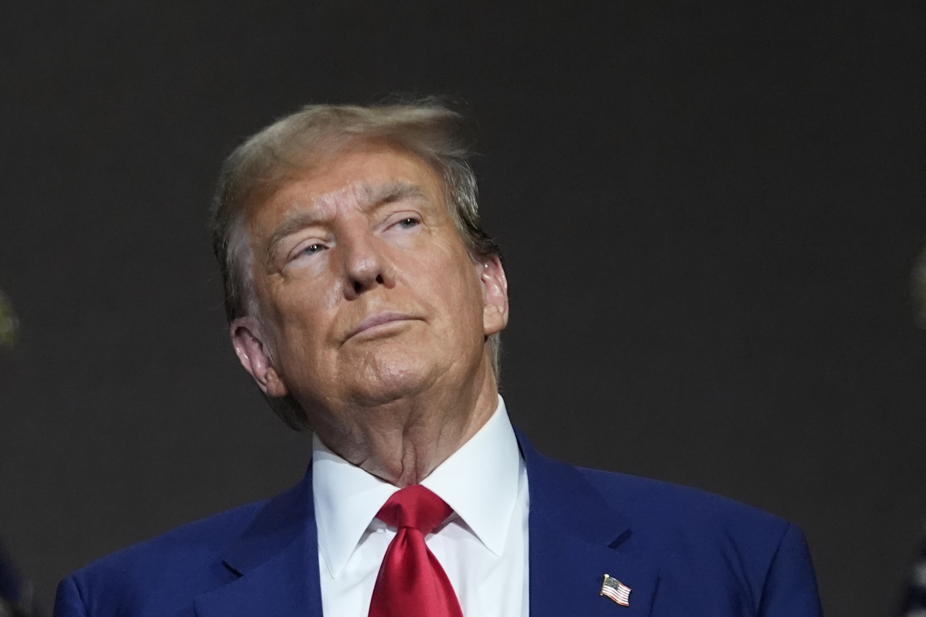 Republican presidential candidate former President Donald Trump speaks at a campaign event in Grand Rapids, Mich., April 2, 2024. 