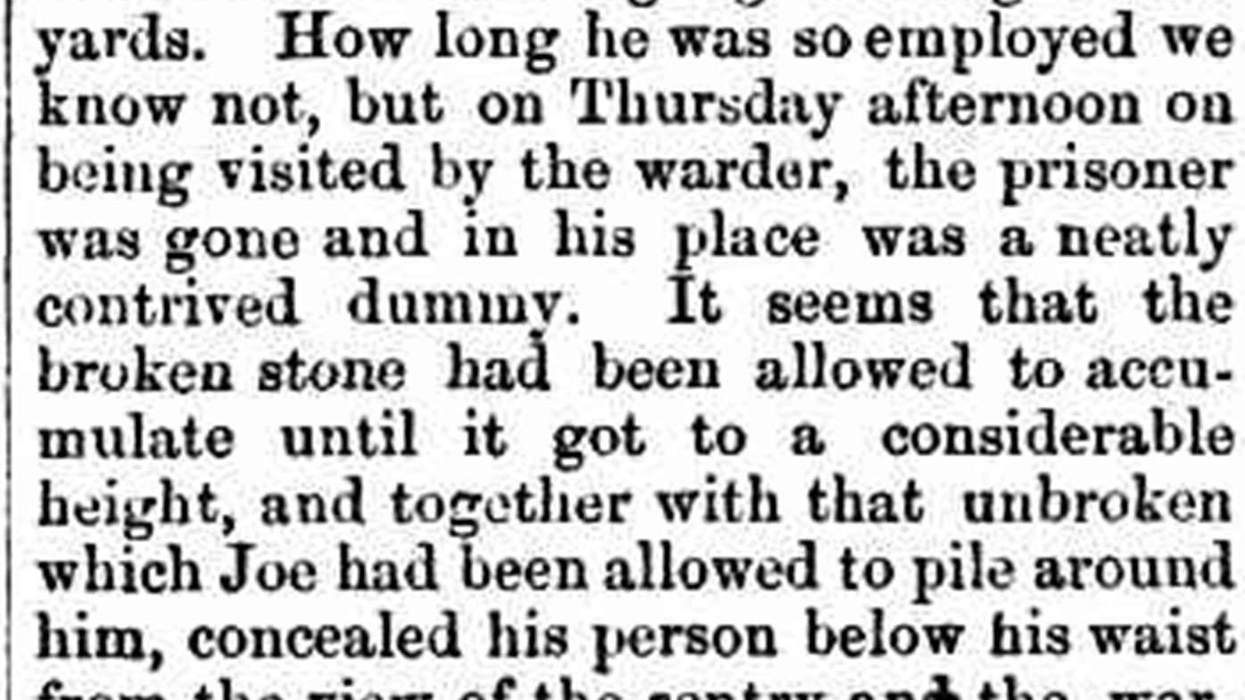 The Perth Gazette and West Australian Times wrote at length about Moondyne Joe's escape.