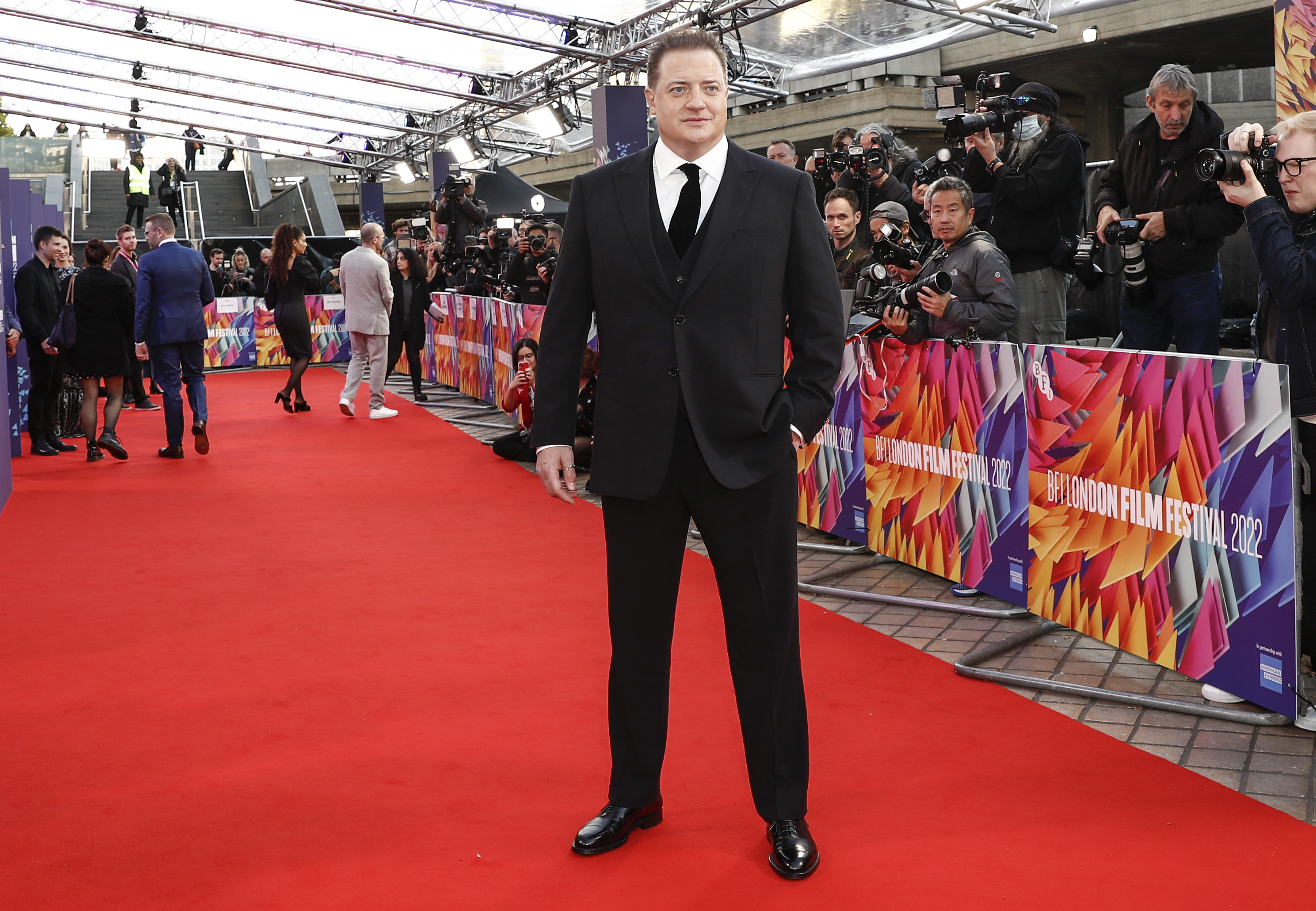 Brendan Fraser attends "The Whale" UK Premiere during the 66th BFI London Film Festival at The Royal Festival Hall on October 11, 2022 in London, England