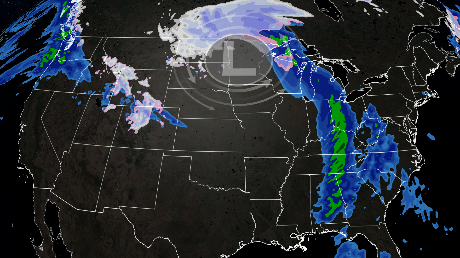 Rain and snow expected for many in the USA this week, as the next big system crossed the country.
