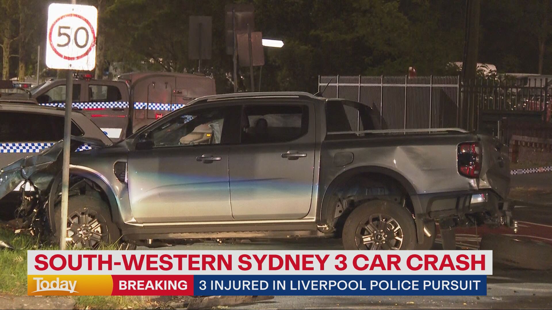 A 17-year-old boy is alleged to have been the driver of the stolen ute involved in a serious crash in Liverpool, south-west Sydney.
