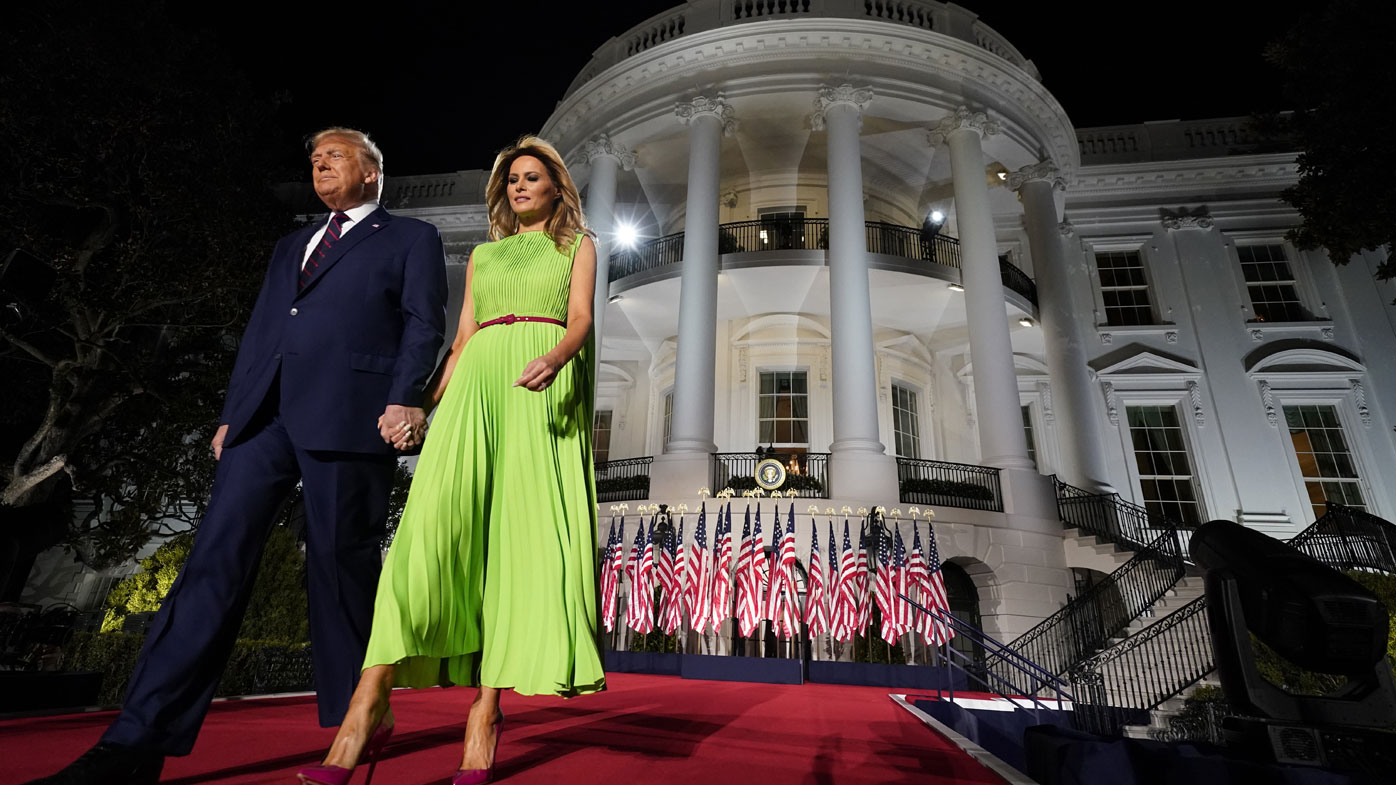 Donald Trump at the White House with his current wife Melania.