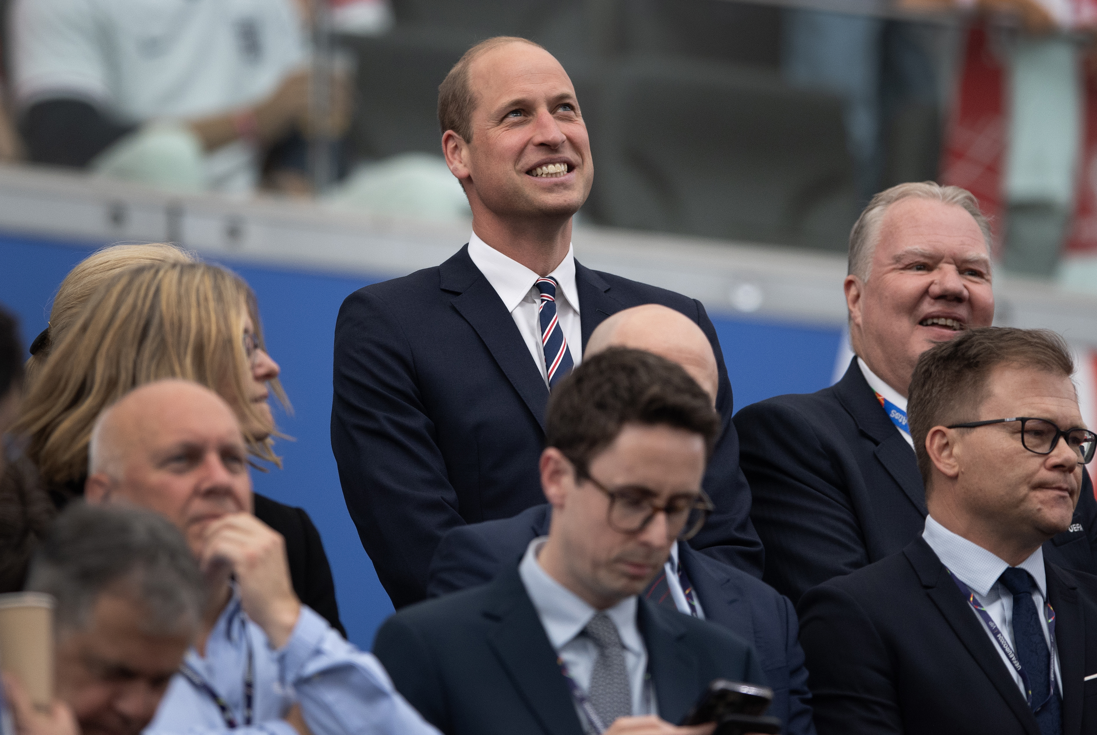 Prince William, Prince of Wales and President of the FA attends the UEFA EURO 2024 group stage match between Denmark and England at Frankfurt Arena on June 20, 2024 in Frankfurt am Main, Germany. (Photo by Visionhaus/Getty Images)