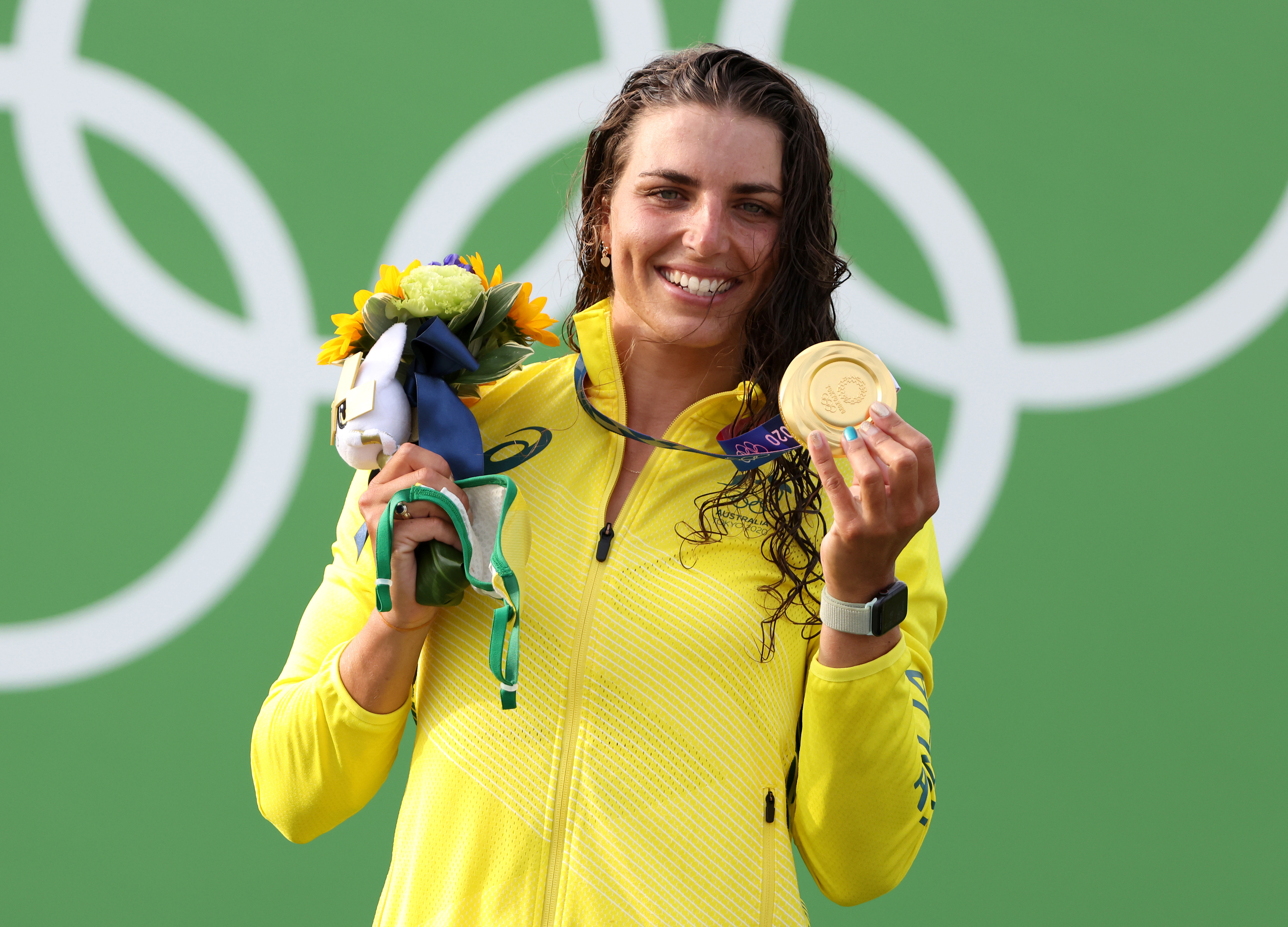Gold medalist Jessica Fox of Australia following the Women's Canoe Slalom Final.