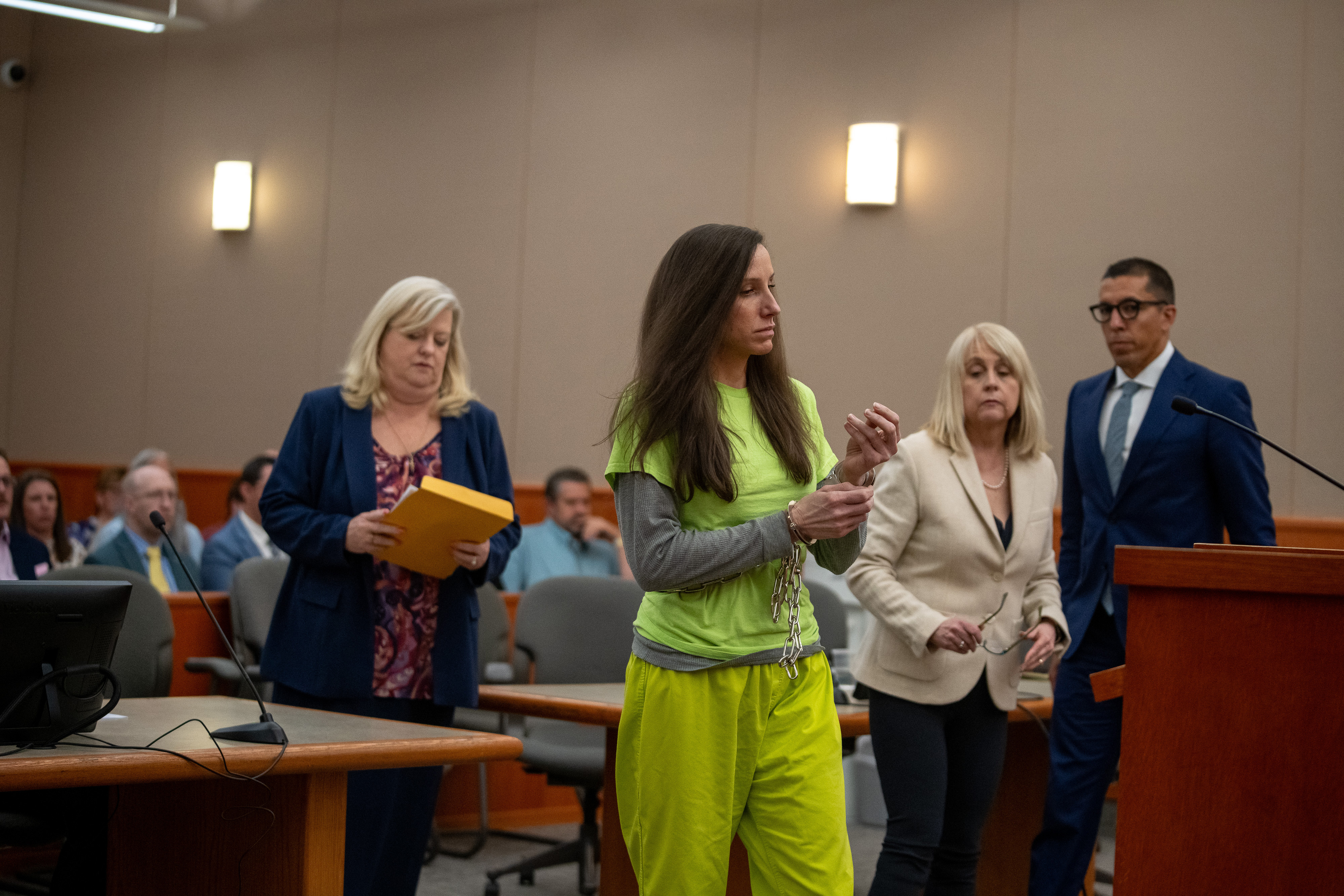 Kouri Richins prepares to speak at her sentencing in 3rd District Court in Park City, Utah, Wednesday, May 13, 2026.