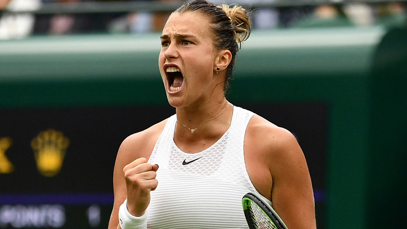 Sabalenka claims the first win of Wimbledon.