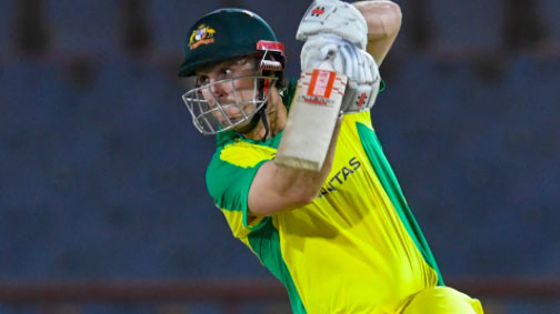 Mitchell Marsh plays a shot on the way to his half century.