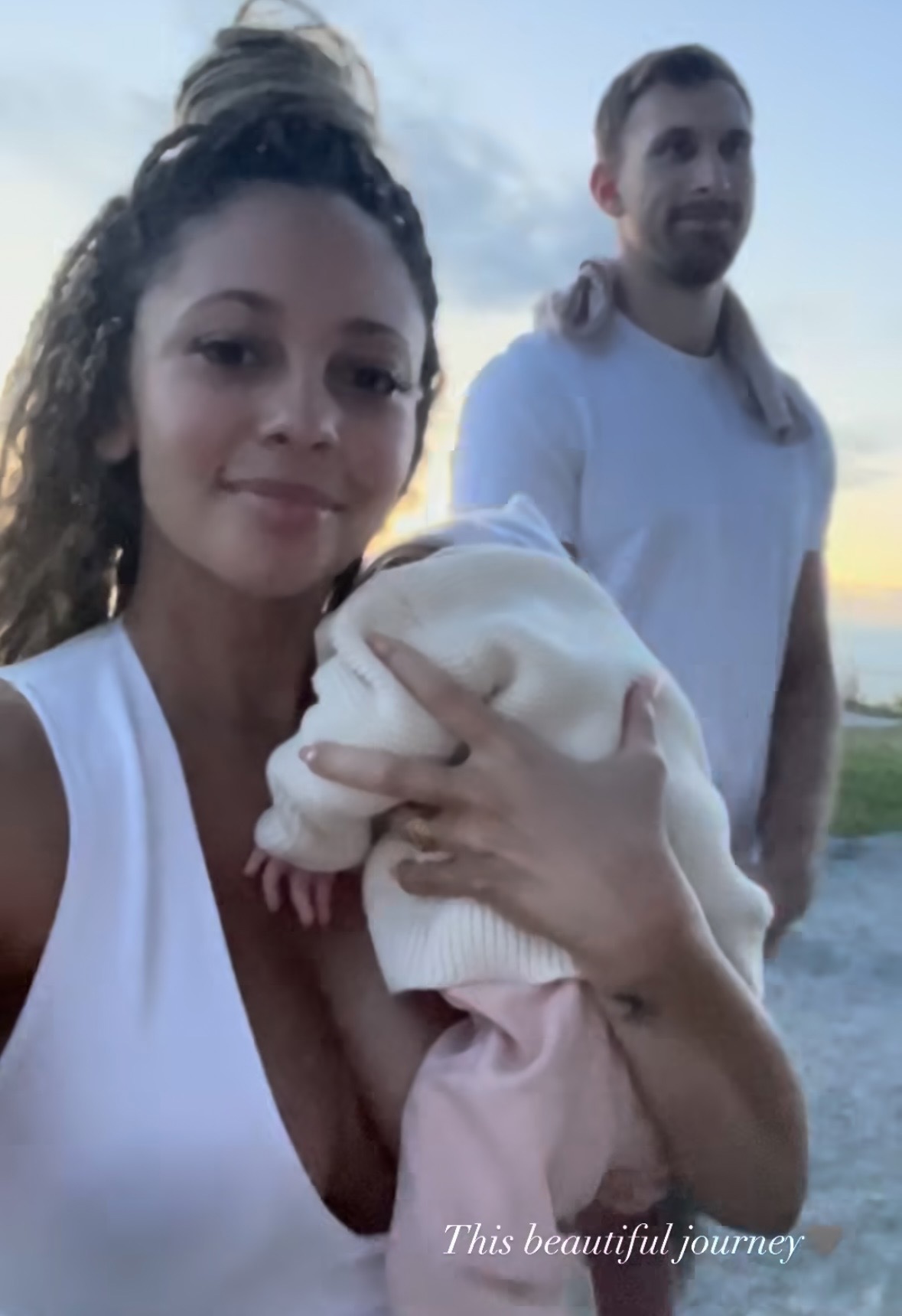 Vanessa Morgan, James Kirk and their daughter Kaia