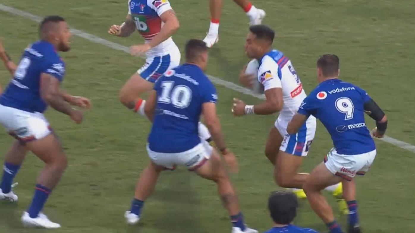 Jamayne Taunoa-Brown could be suspended for a month for a crusher tackle on Hymel Hunt.