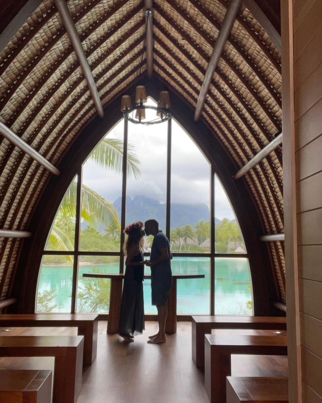 Halle Berry shares photo of new-husband Van Hunt as pair enjoy private wedding on unknown tropical island.
