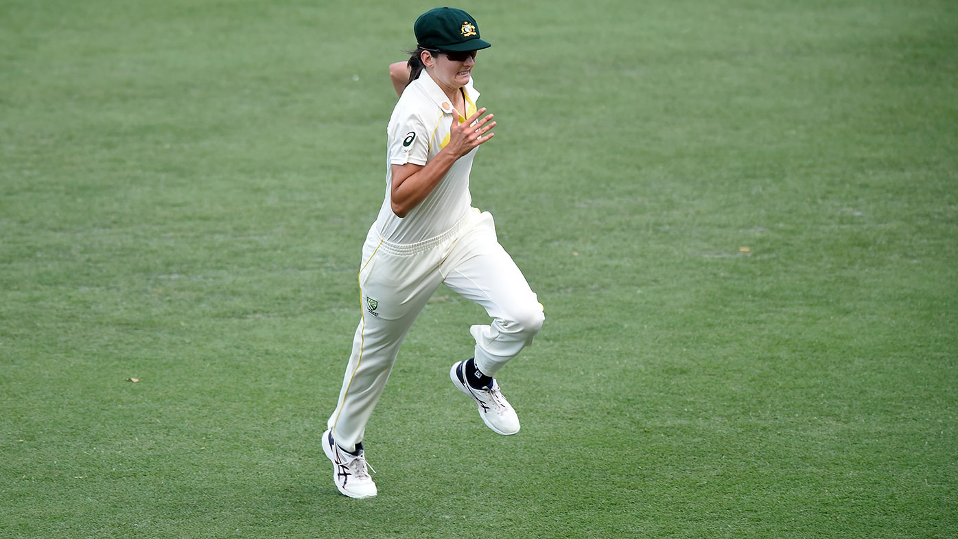 Stella Campbell of Australia fields during day three of the Women's International Test match between Australia and India at Metricon Stadium on October 02, 2021 in Gold Coast, Australia. (Photo by Matt Roberts/Getty Images)