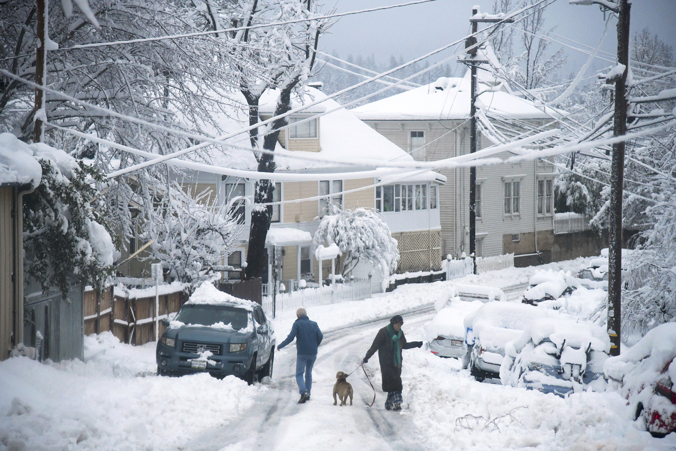 Residents tried to navigate the snow in Nevada County. 