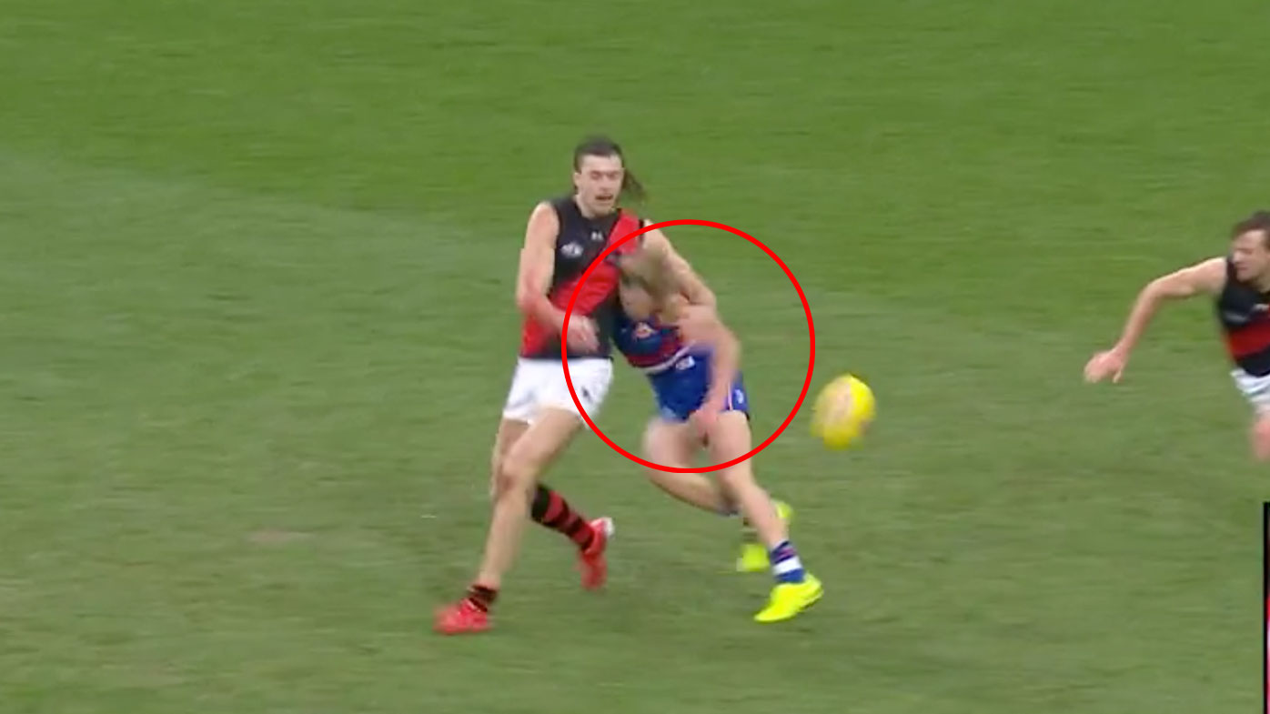 Sam Draper gives away a free kick