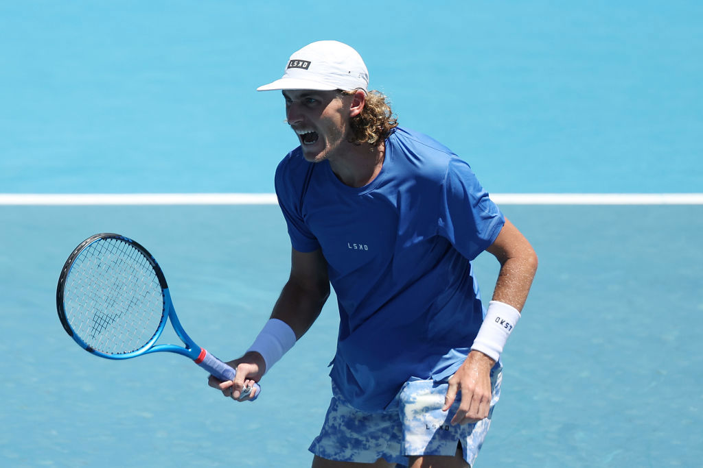 Max Purcell of Australia celebrates.