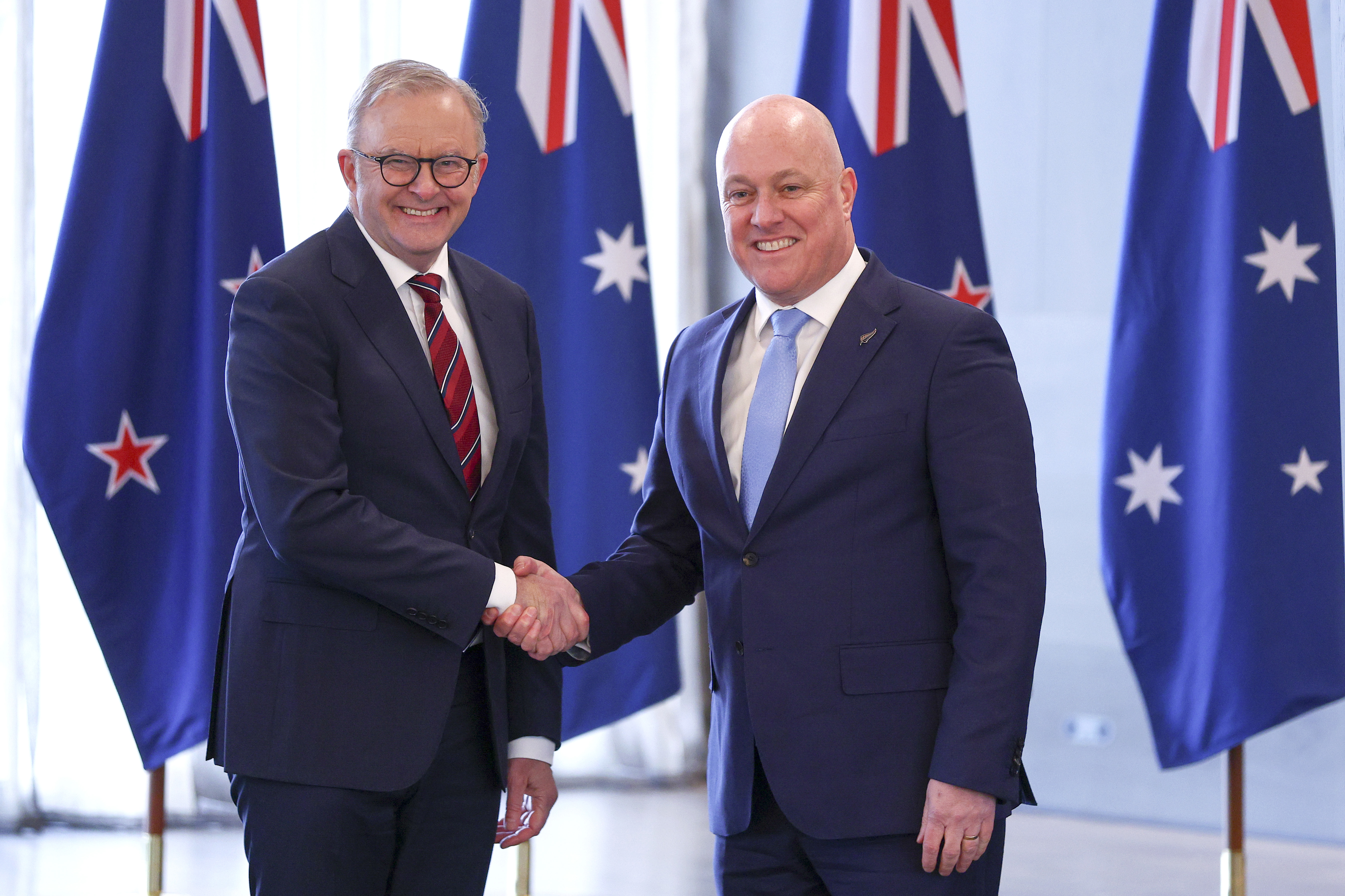 Australian Prime Minister Anthony Albanese and New Zealand Prime Minister Christopher Luxon