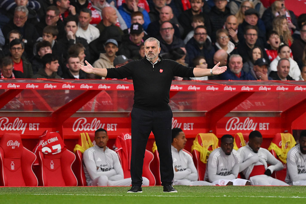 Ange Postecoglou at the City Ground in Nottingham.