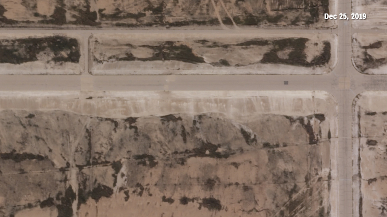 Satellite images appear to show damage at the al-Assad airbase.