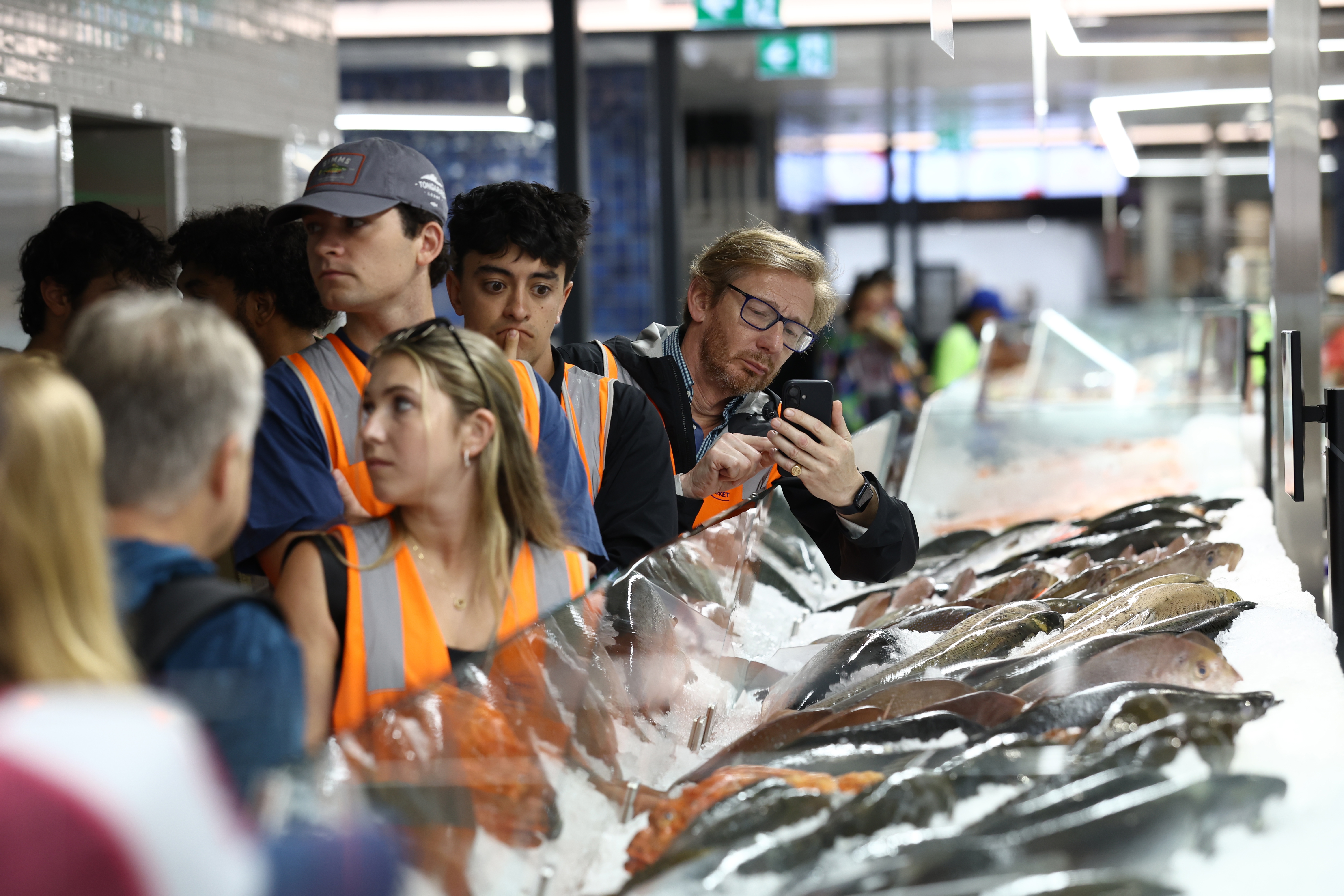 People at the opening of the new Sydney Fish Market in Sydney on January 19, 2026. Photo: Dominic Lorrimer