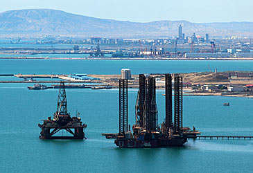 Oil platforms in sea (Getty)