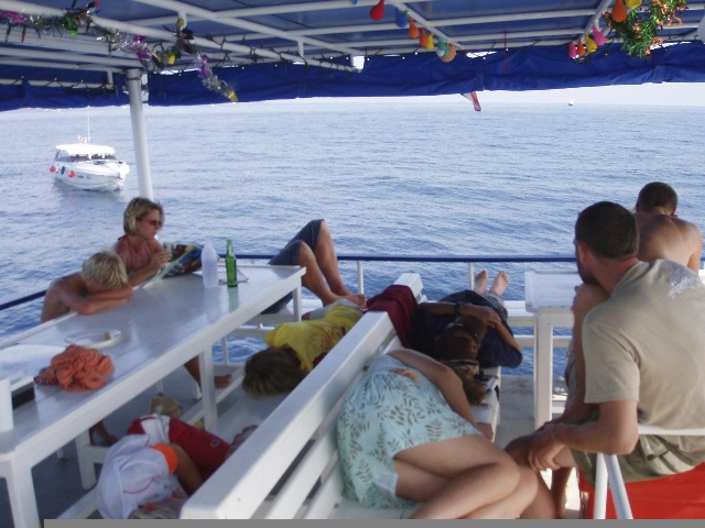 Dive boat waiting Boxing Day Tsunami Thailand