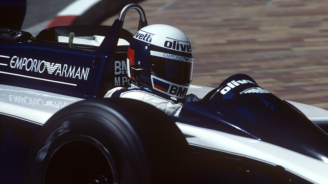 Elio de Angelis at the wheel of his Brabham at the 1986 Monaco Grand Prix, less than a week before his death.