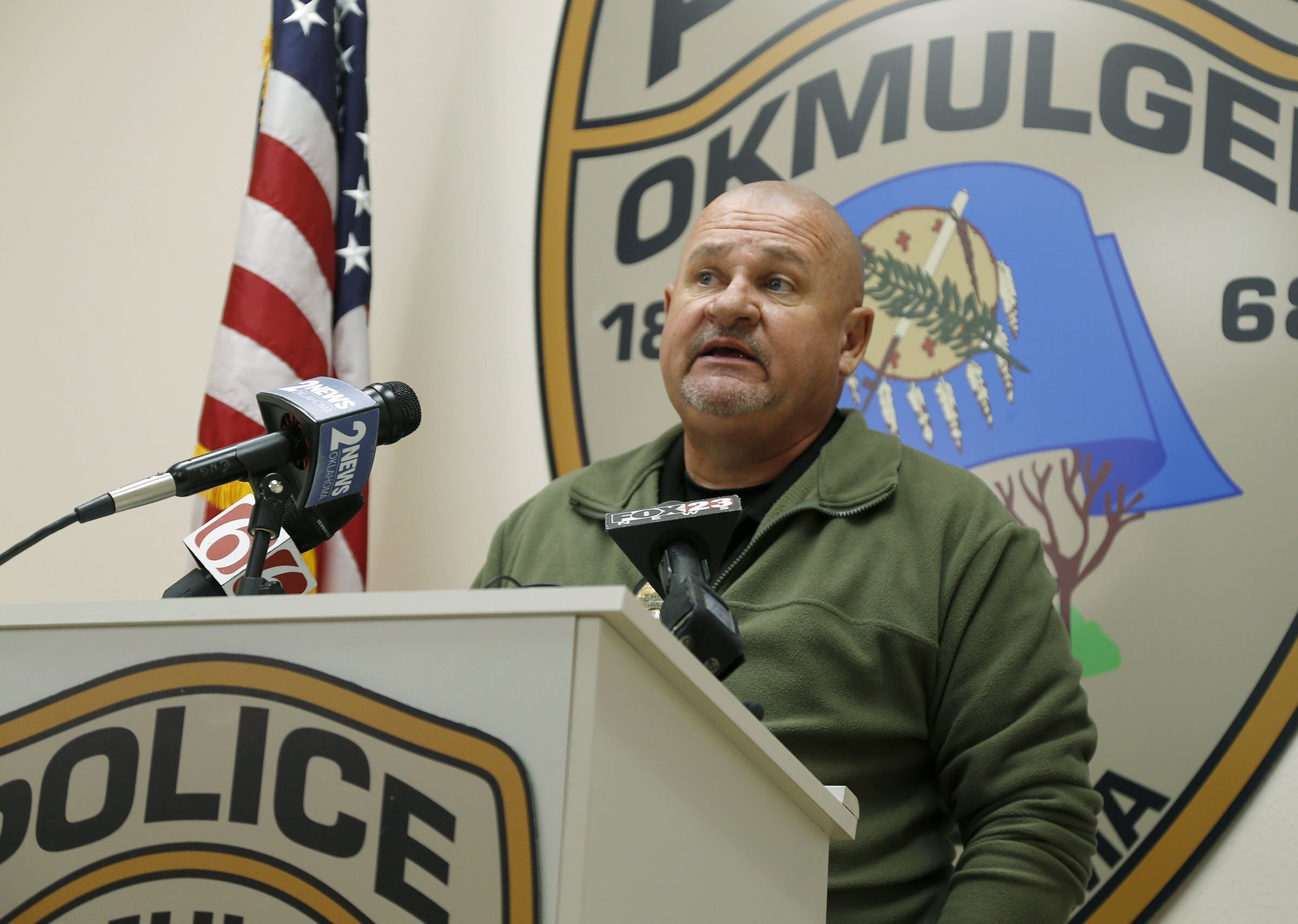 Okmulgee Police Chief Joe Prentice discusses the bodies discovered in the Deep Fork River.