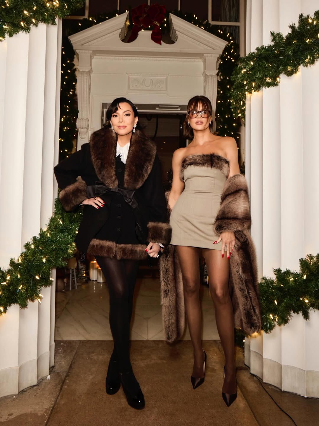 Khloe Kardashian and Kris Jenner at Lauren Sanchez Bezos christmas party 