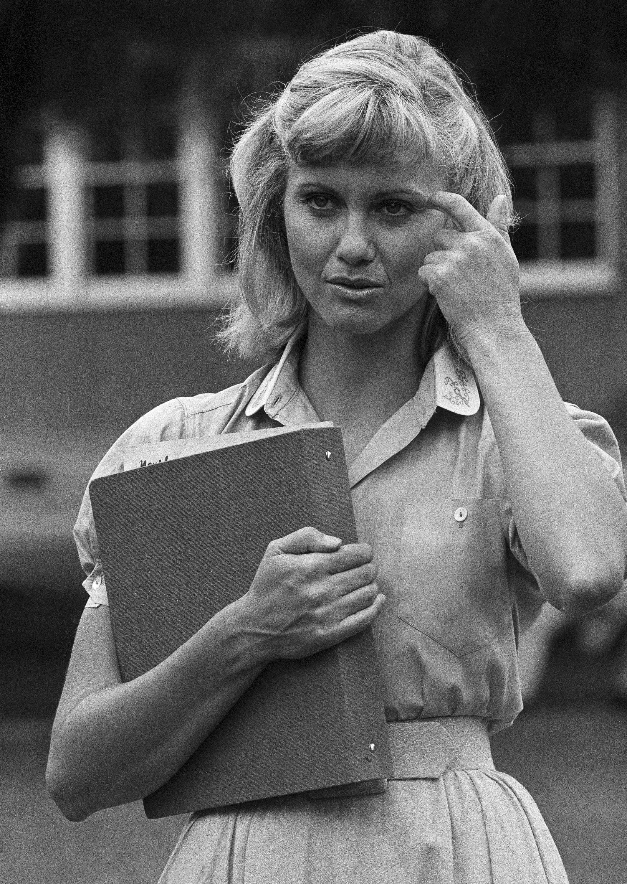 Olivia Newton John on the set of 1978 hit movie Grease.