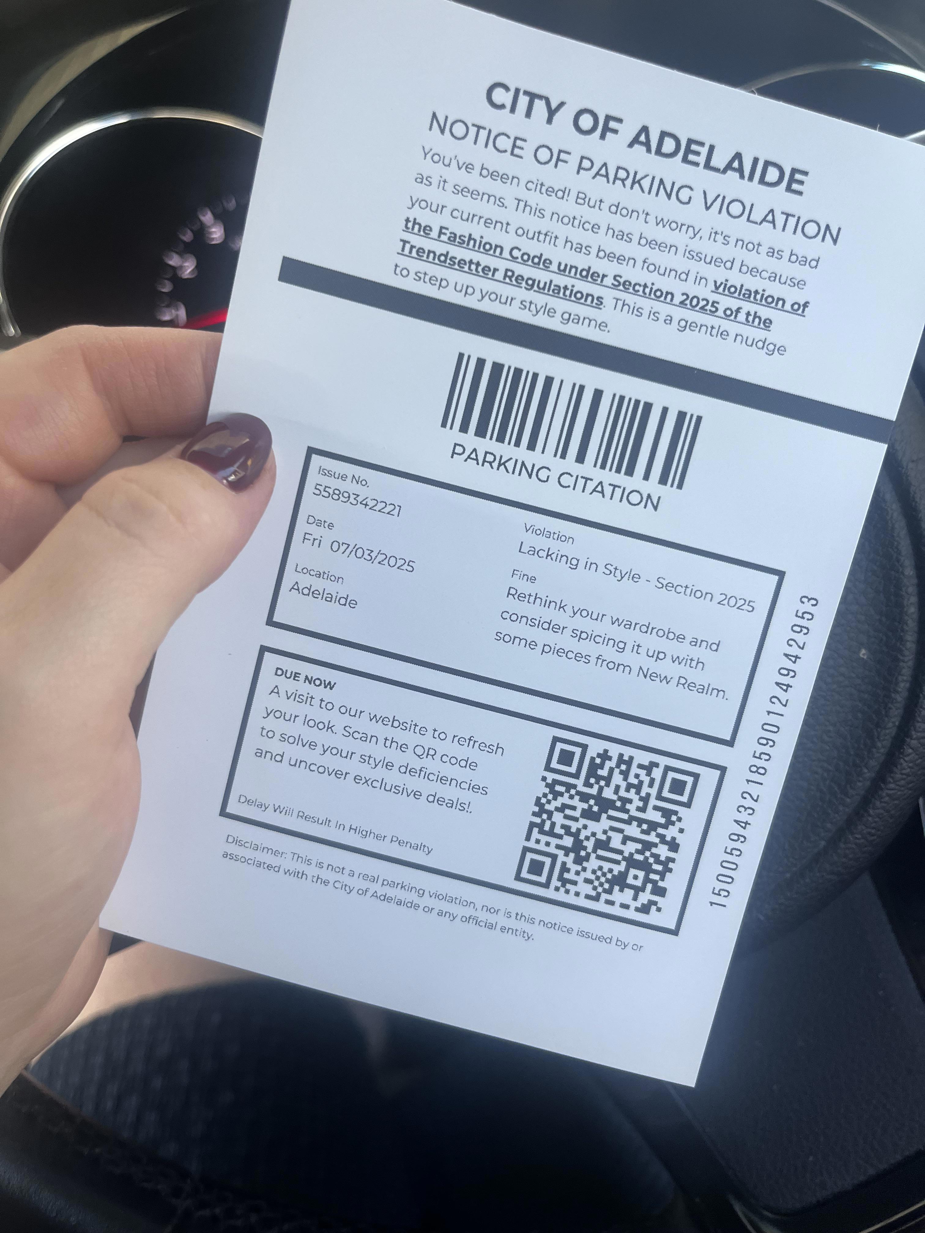 Driver spooked after finding unusual 'parking ticket' on windshield