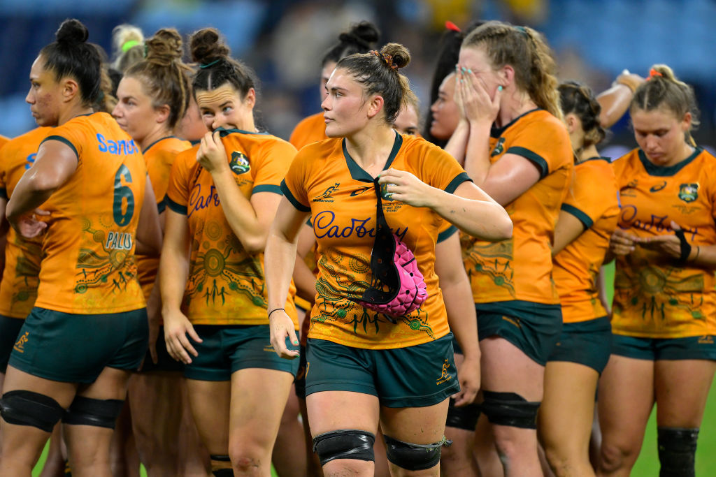 Australia react to their defeat at Allianz Stadium.