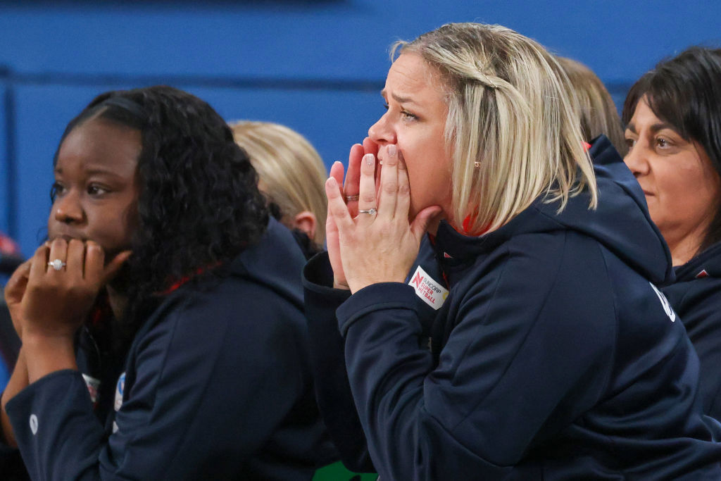 Swifts Head Coach Briony Akle with Sam Wallace.