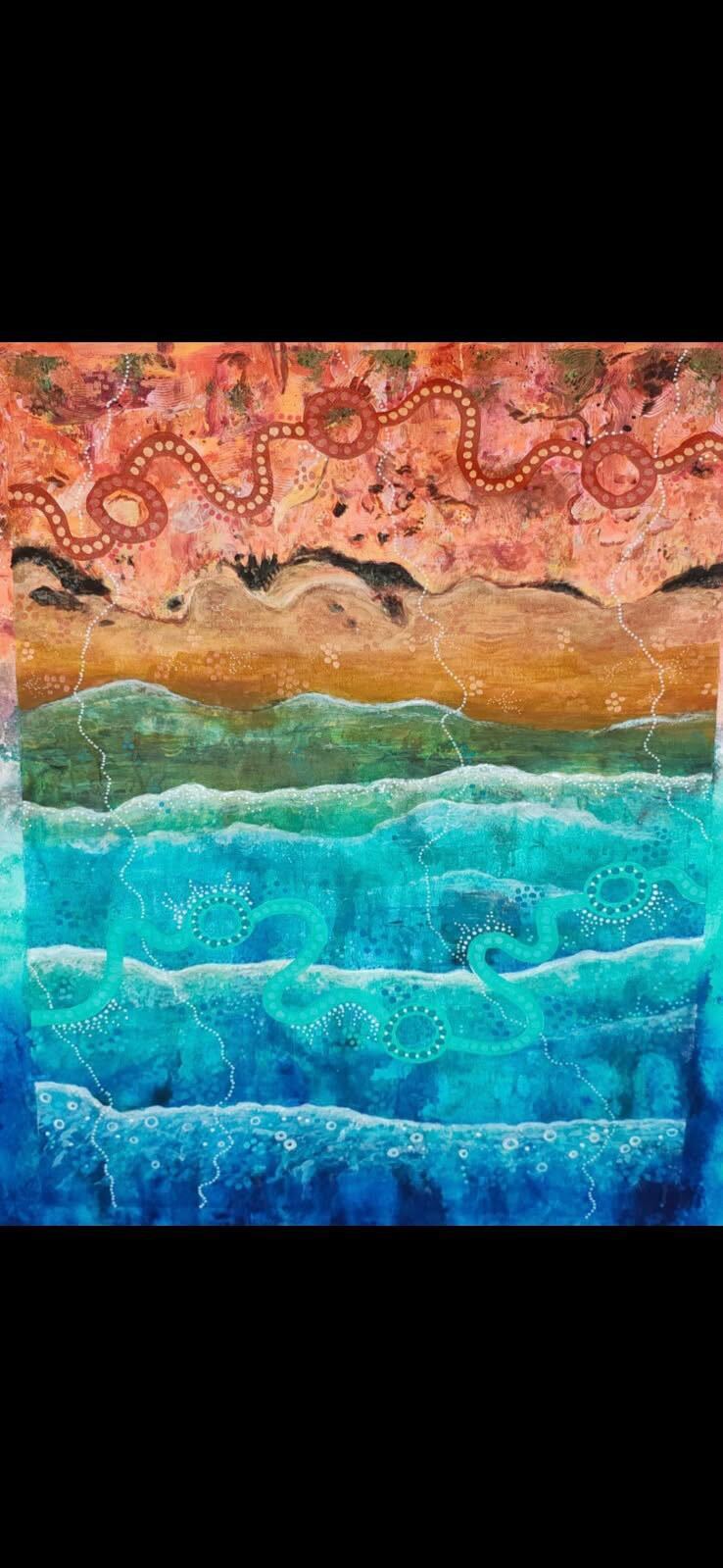 Bobbi Lockyer painting Australia Post story