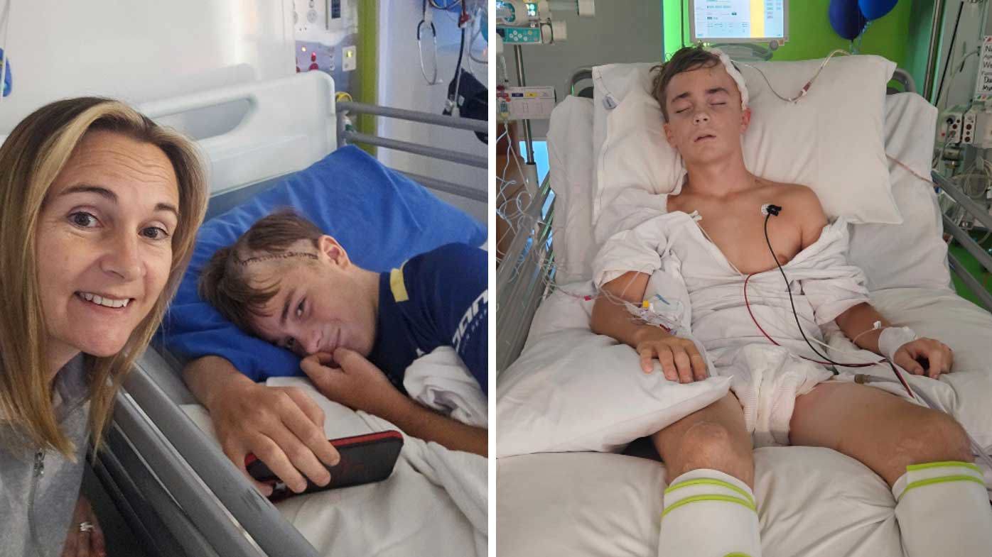 Lucy Phillips, left, pictured with her son Theo in hospital.