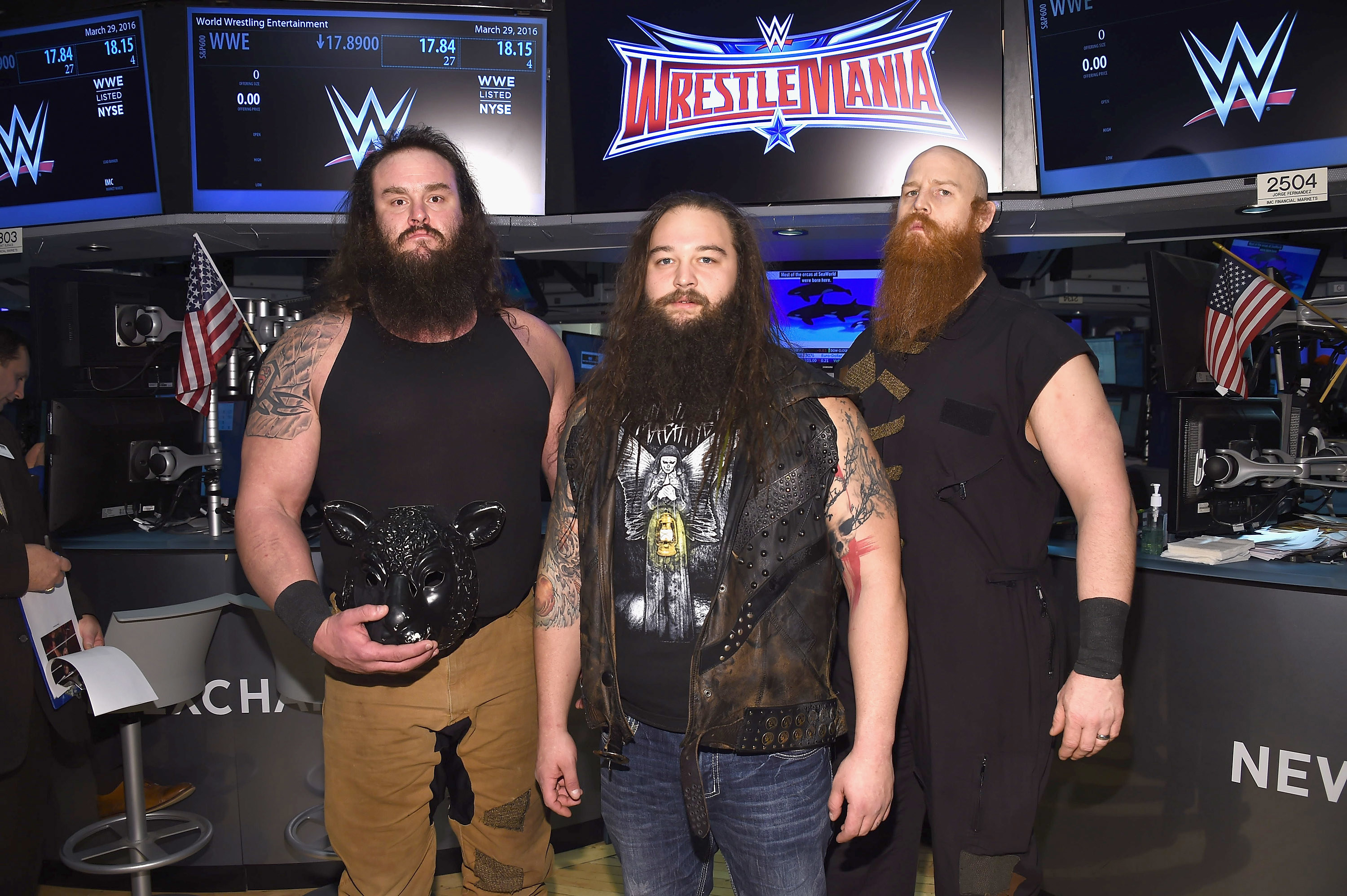 Bray Wyatt (centre) has died.