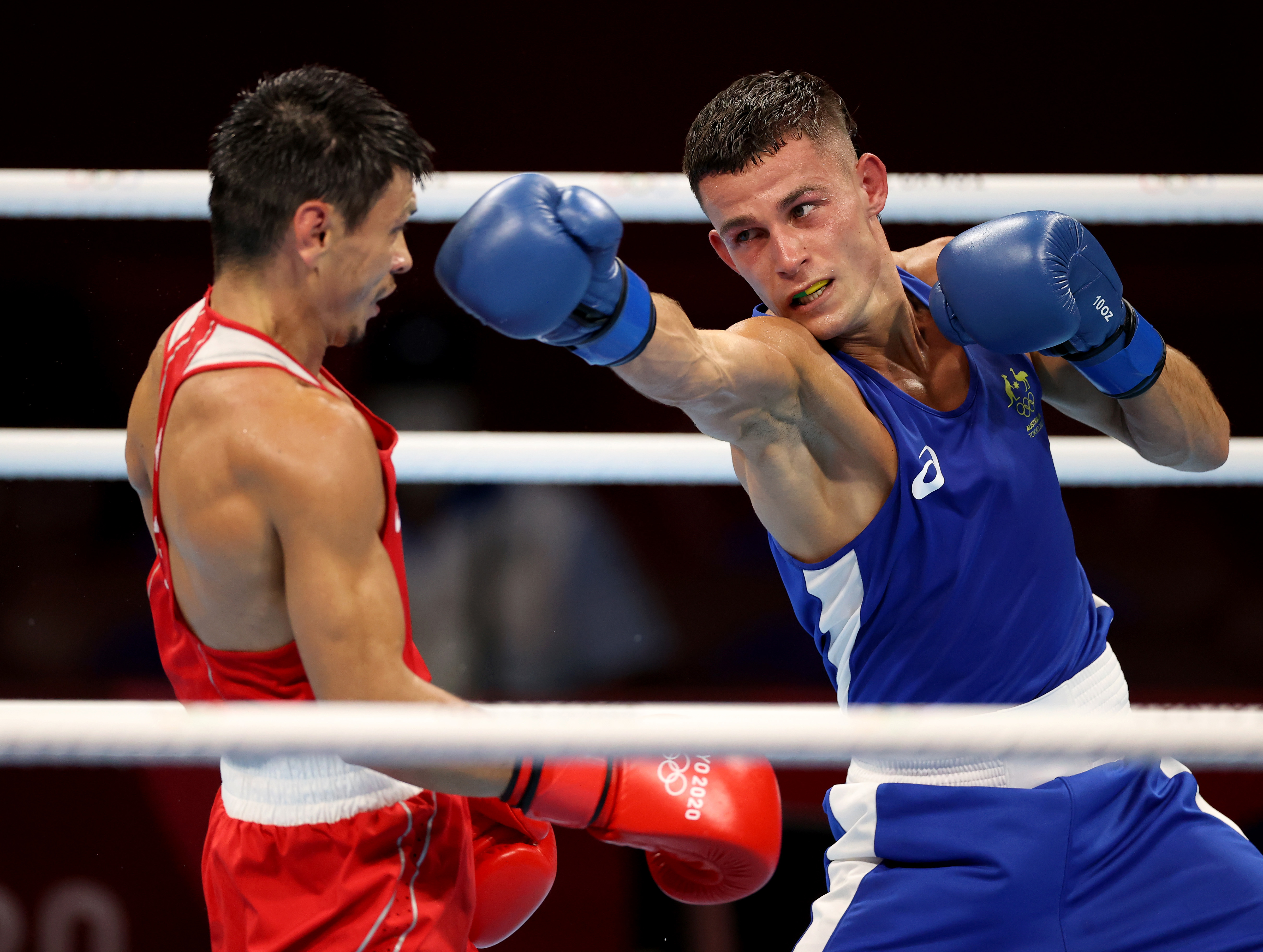 Harry Garside contesting Tokyo 2020, at which he won bronze.