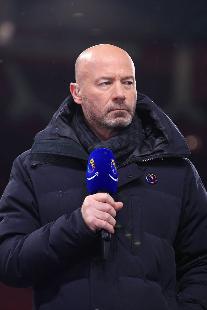 Alan Shearer presenting during the Premier League.