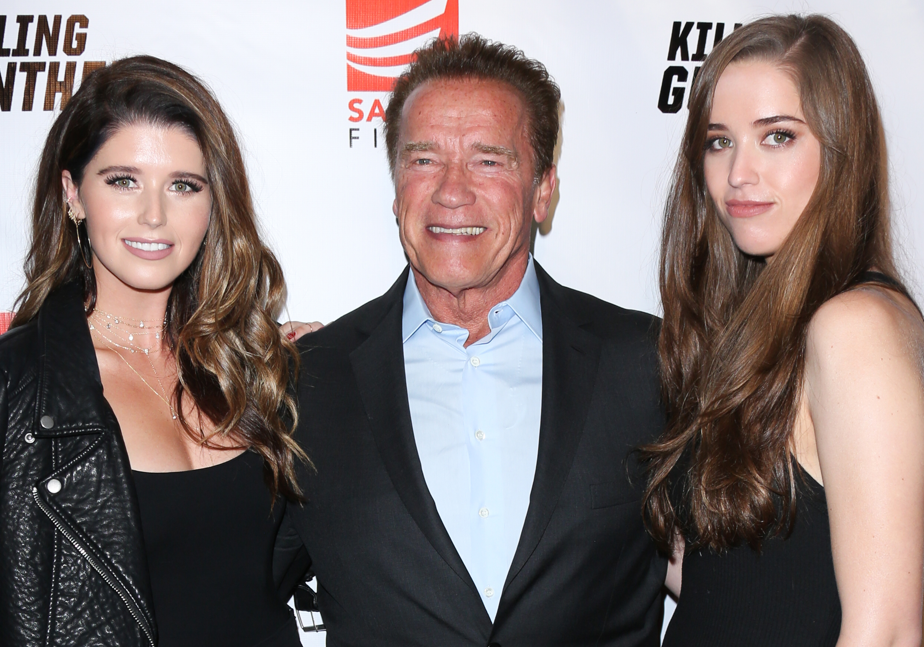Katherine Schwarzenegger, Arnold Schwarzenegger and Christina Schwarzenegger in 2017.
