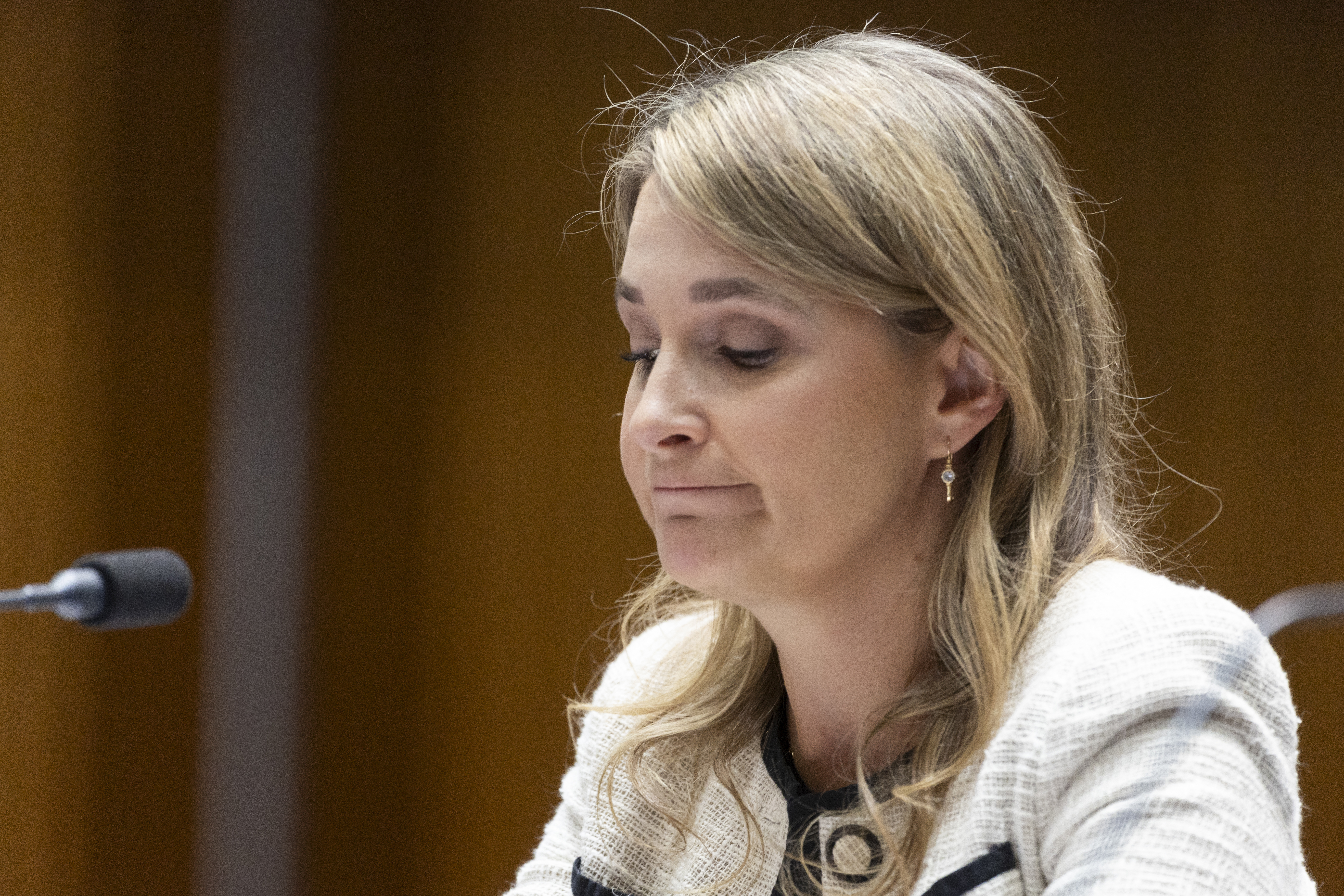 Optus CEO Kelly Bayer Rosmarin during a Senate hearing
