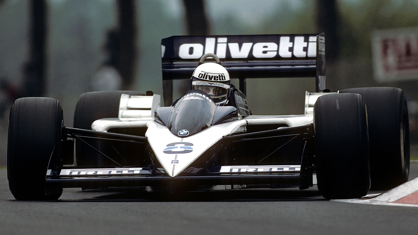 Elio de Angelis at the wheel of his Brabham at the 1986 San Marino Grand Prix.