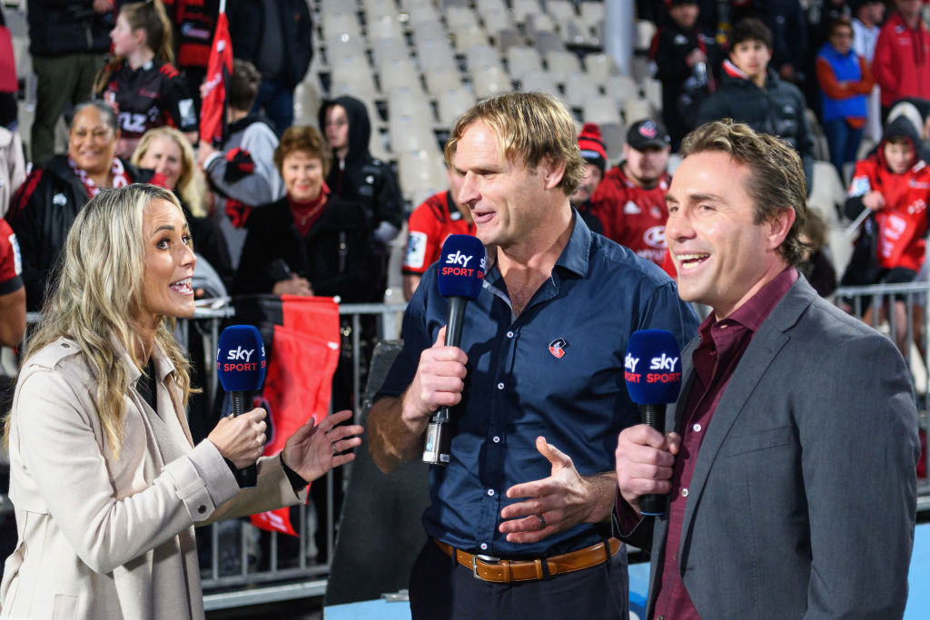 Bernadine Oliver-Kerby, Scott Robertson and Justin Marshall in Christchurch.