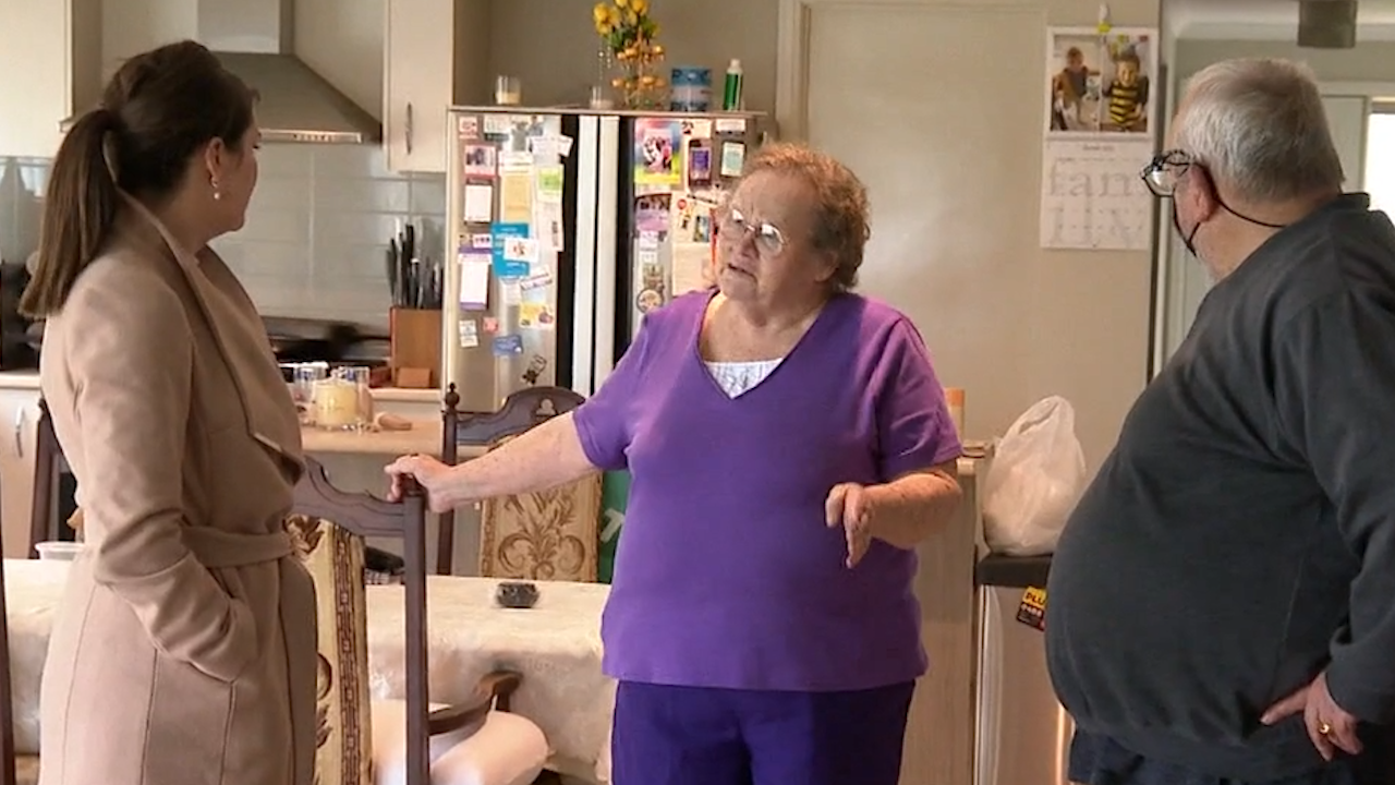 Colin and Bev were asleep in bed in their home on Francis Street in Yarraville just after 9am Thursday, when they heard noises coming from their roof before an intruder fell through the ceiling and into their living room.