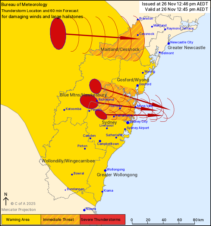 These thunderstorms are moving towards the east.